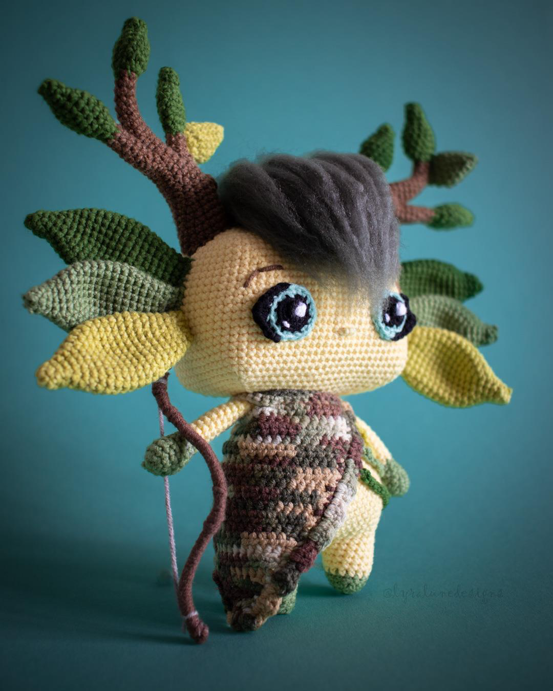 Woodland dryad forest spirit crochet amigurumi
